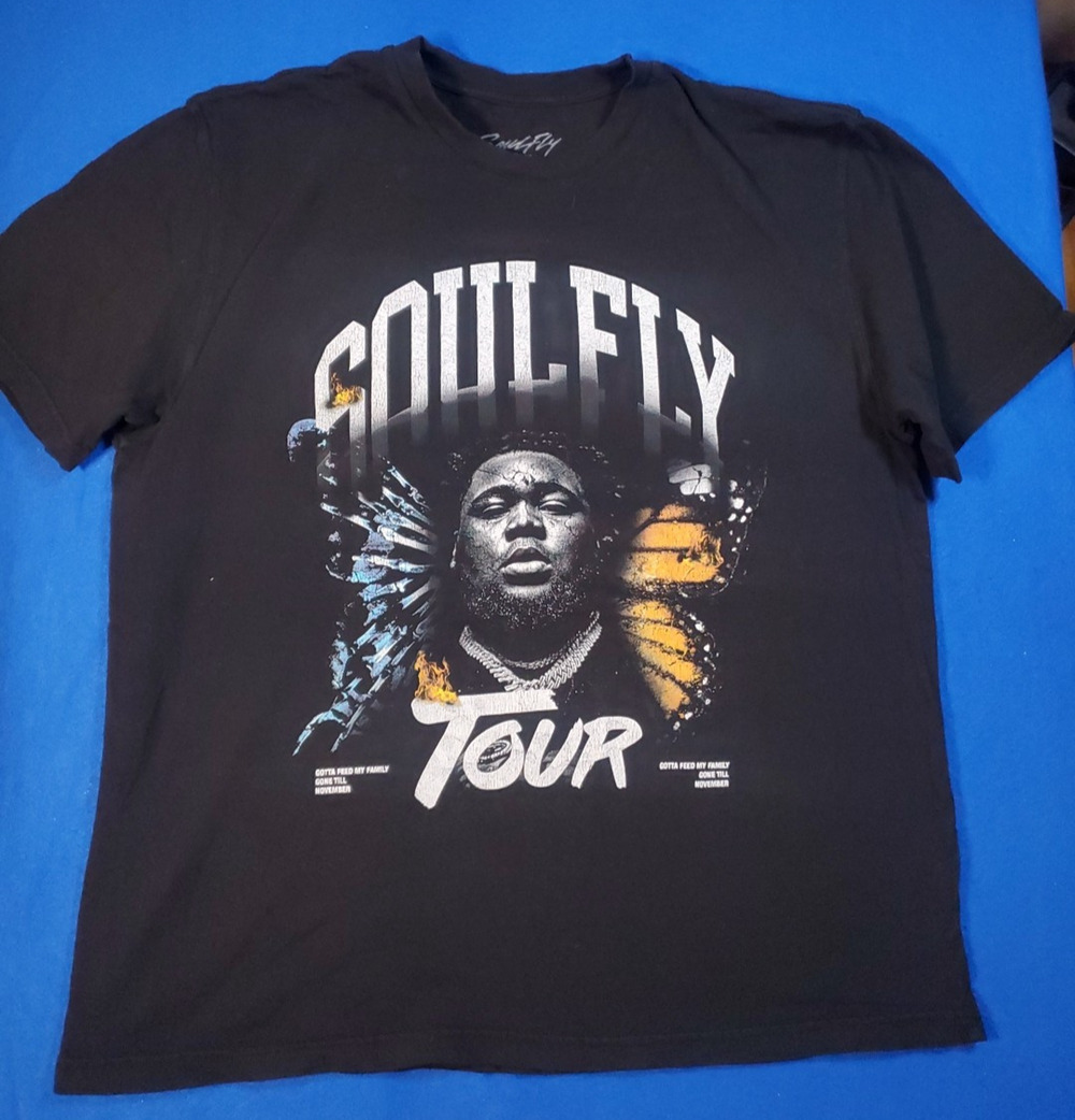 Soul Fly "Gotta Feed My Family Gone Till November " Black T-Shirt Men's Size 2XL